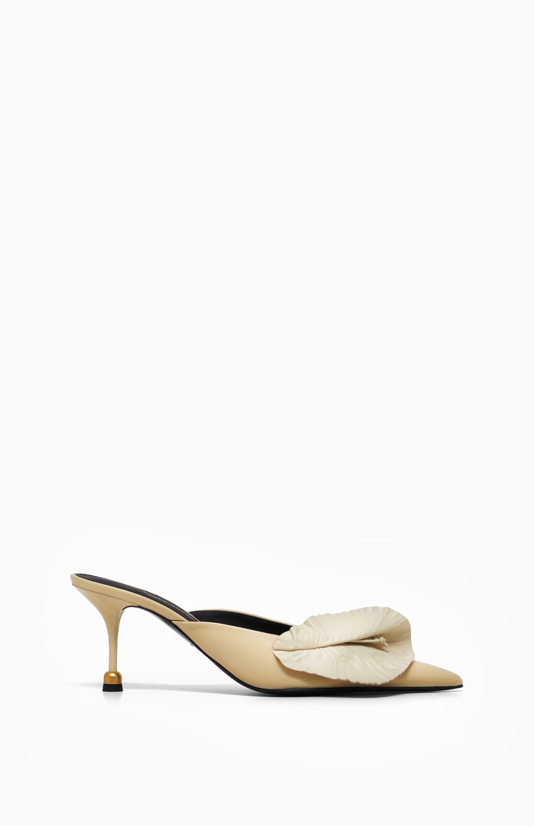 Klapki na obcasie ALIA IVORY 38 - Vanda Novak