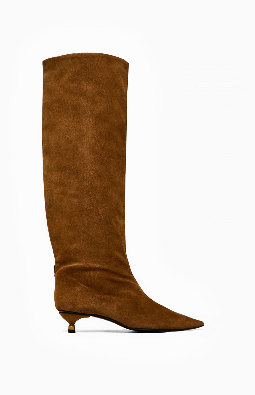 Skórzane kozaki damskie LISA COFFEE 36 - Vanda Novak