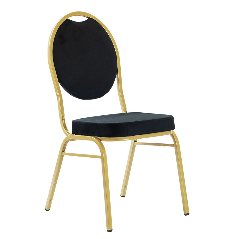 Krzesło bankietowe tapicerowane welurowe Wenecja kolor czarny