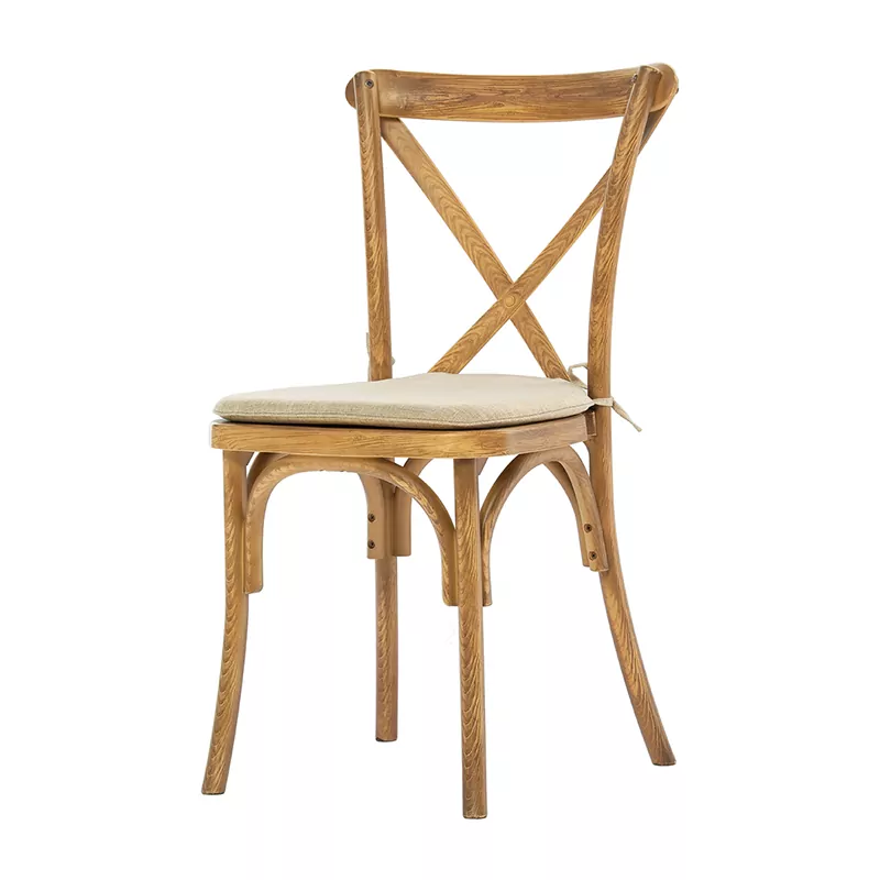 Krzesło rustykalne industrialne Boho PP - imitacja drewna jasne