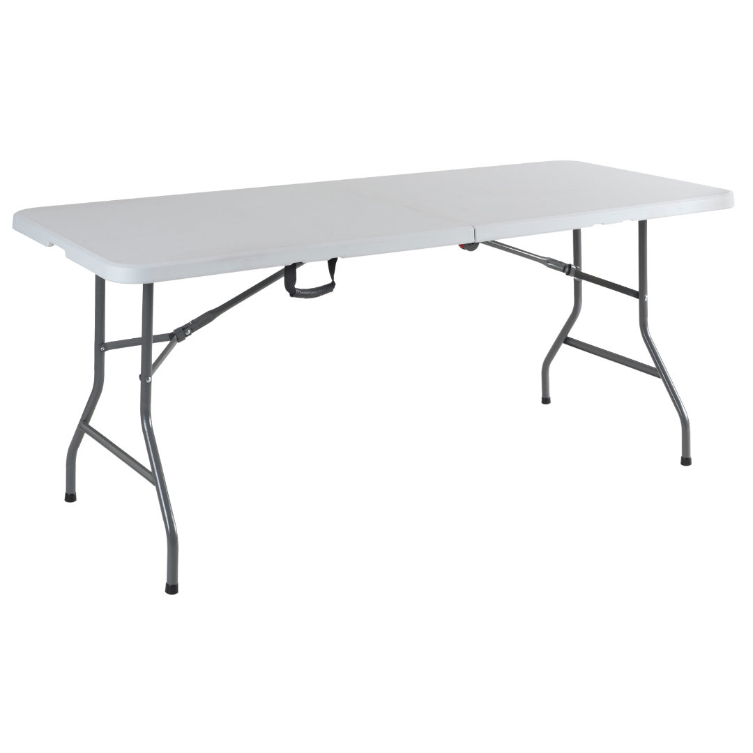 Stół ogrodowy cateringowy prostokątny 200x90cm biały walizka