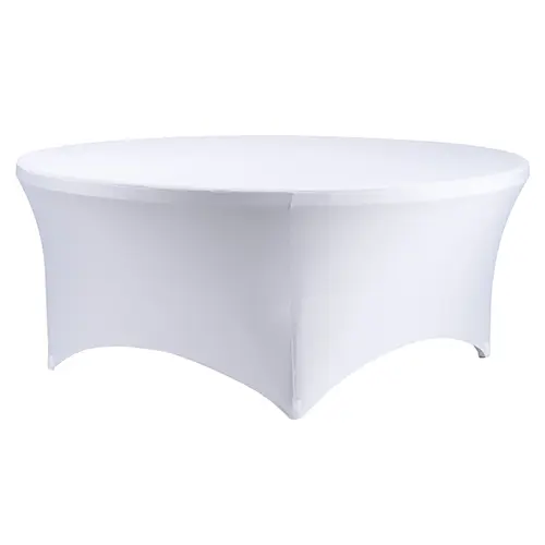 Pokrowiec biały na stół bankietowy okrągły fi180cm