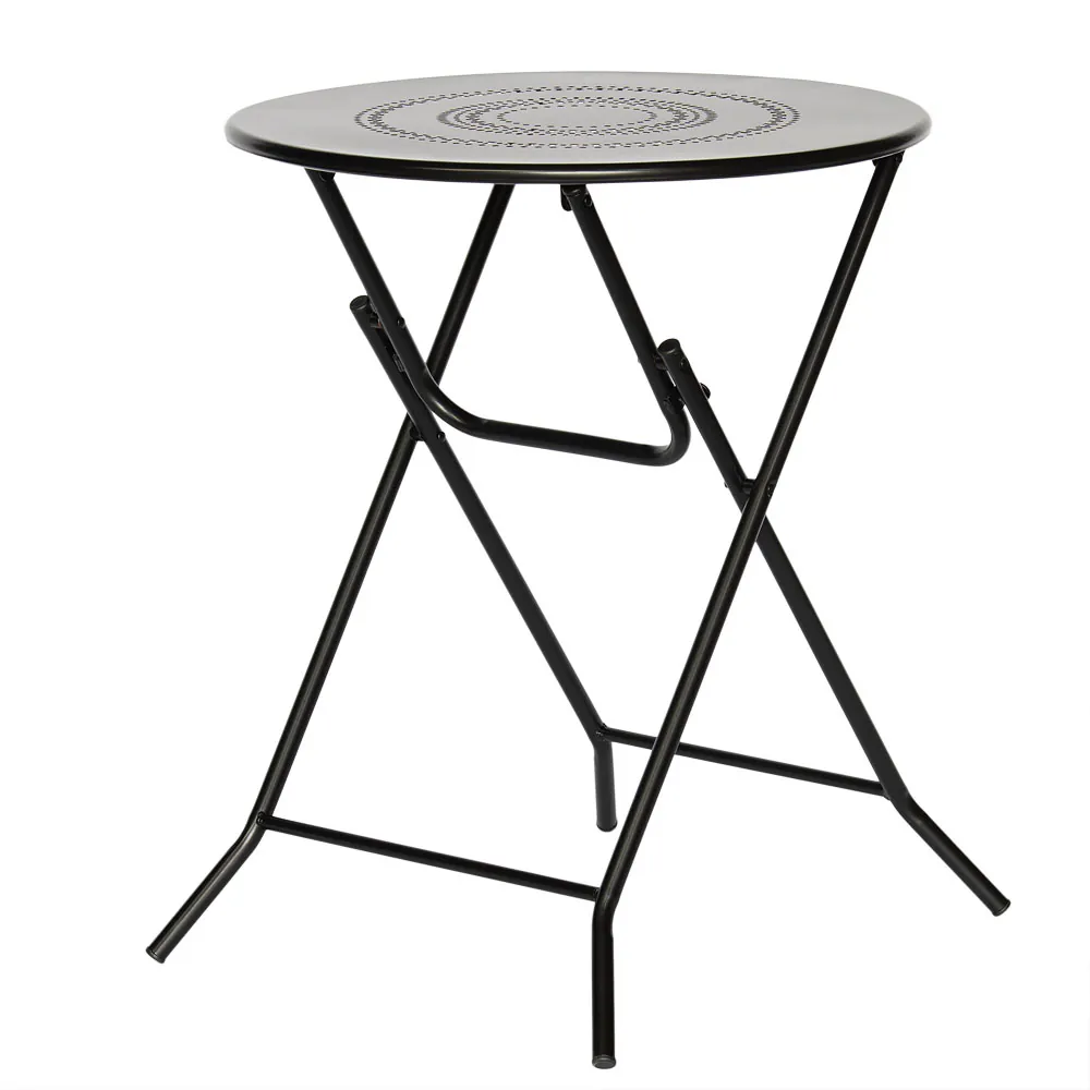 Stolik składany ogrodowy czarny Fi60cm Black Premium