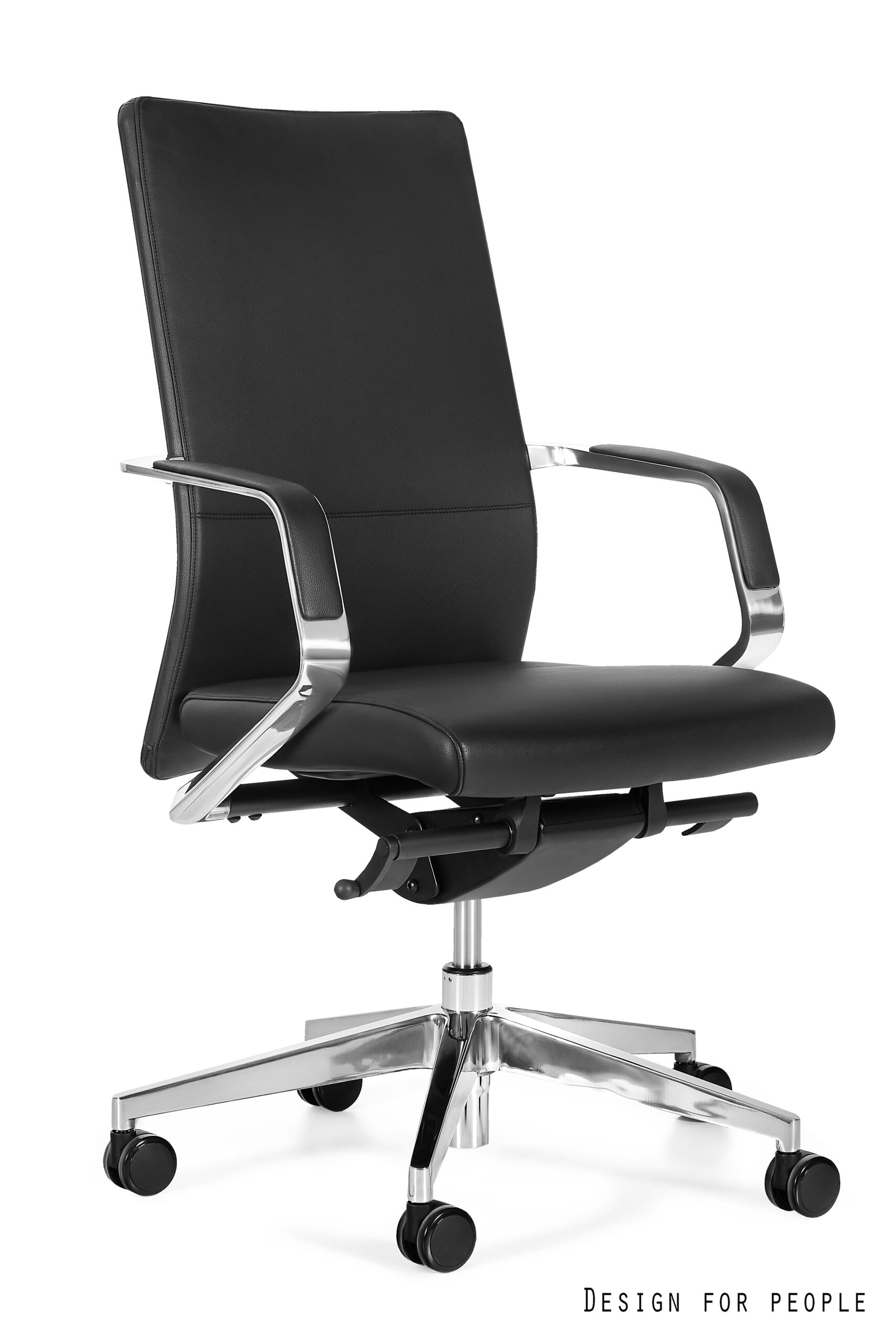 TRENT M fotel gabinetowy czarny, eko skóra lub skóra naturalna