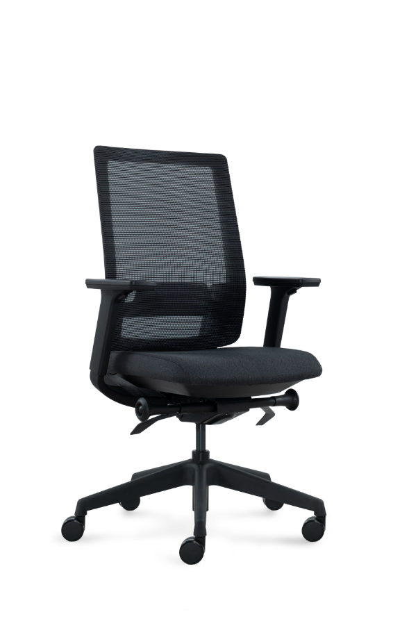 DEEO fotel biurowy czarny, siatka/tkanina 5 kolorów