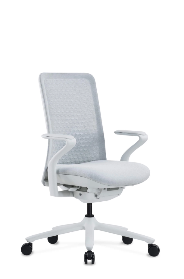 POLKA fotel biurowy biały, siatka/tkanina