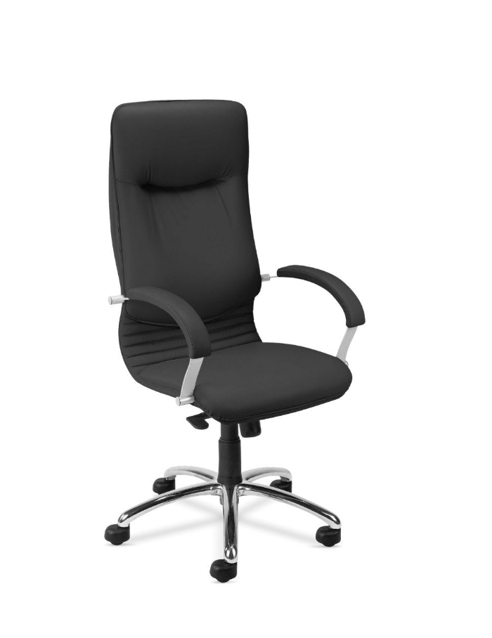 NOVA fotel gabinetowy czarny, skóra naturalna