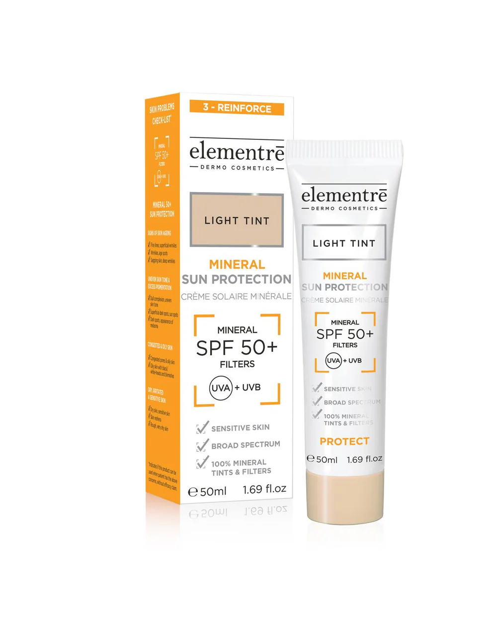 Elementre SPF 50+ Mineral Sun Protection Light Tint 50ml.