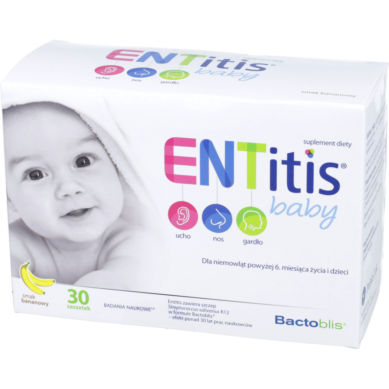 Entitis baby, smak bananowy, 30 saszetek