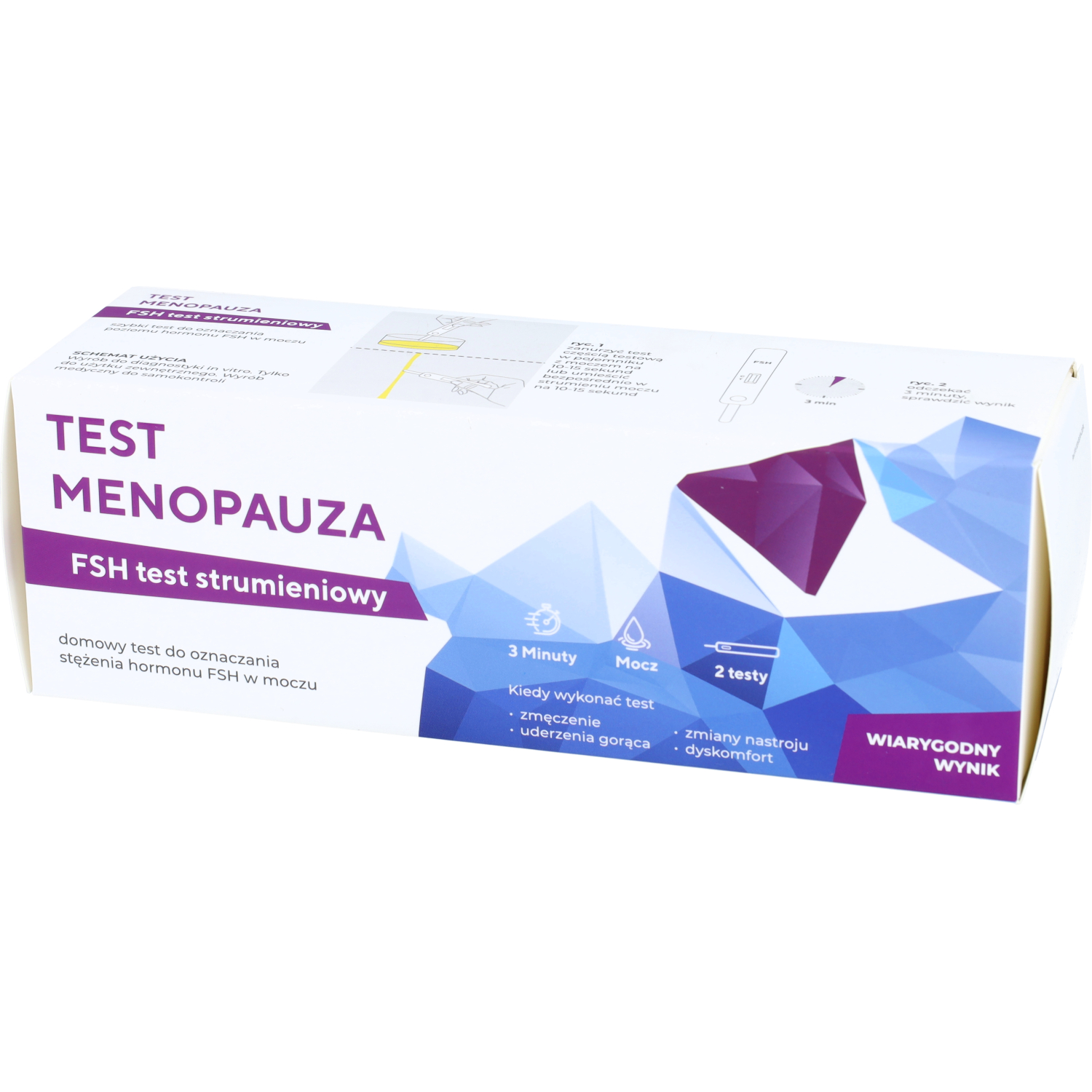Diather - domowy strumieniowy test menopauza, test do oznaczenia stężenia hormonu fsh w moczu, 2 sztuki (data ważności: 30.04.2026)