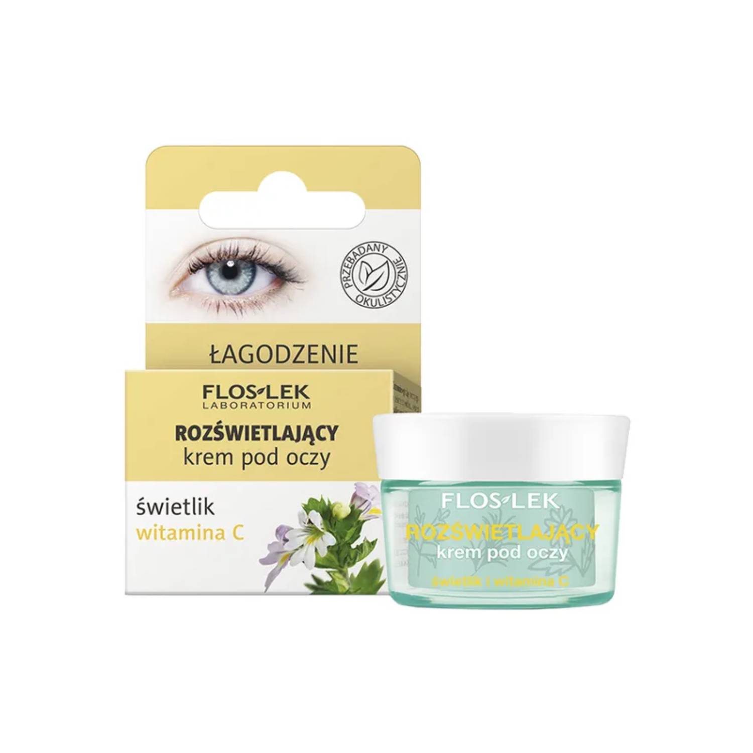 Floslek - rozświetlający krem pod oczy świetlik i witamina c, 15 ml