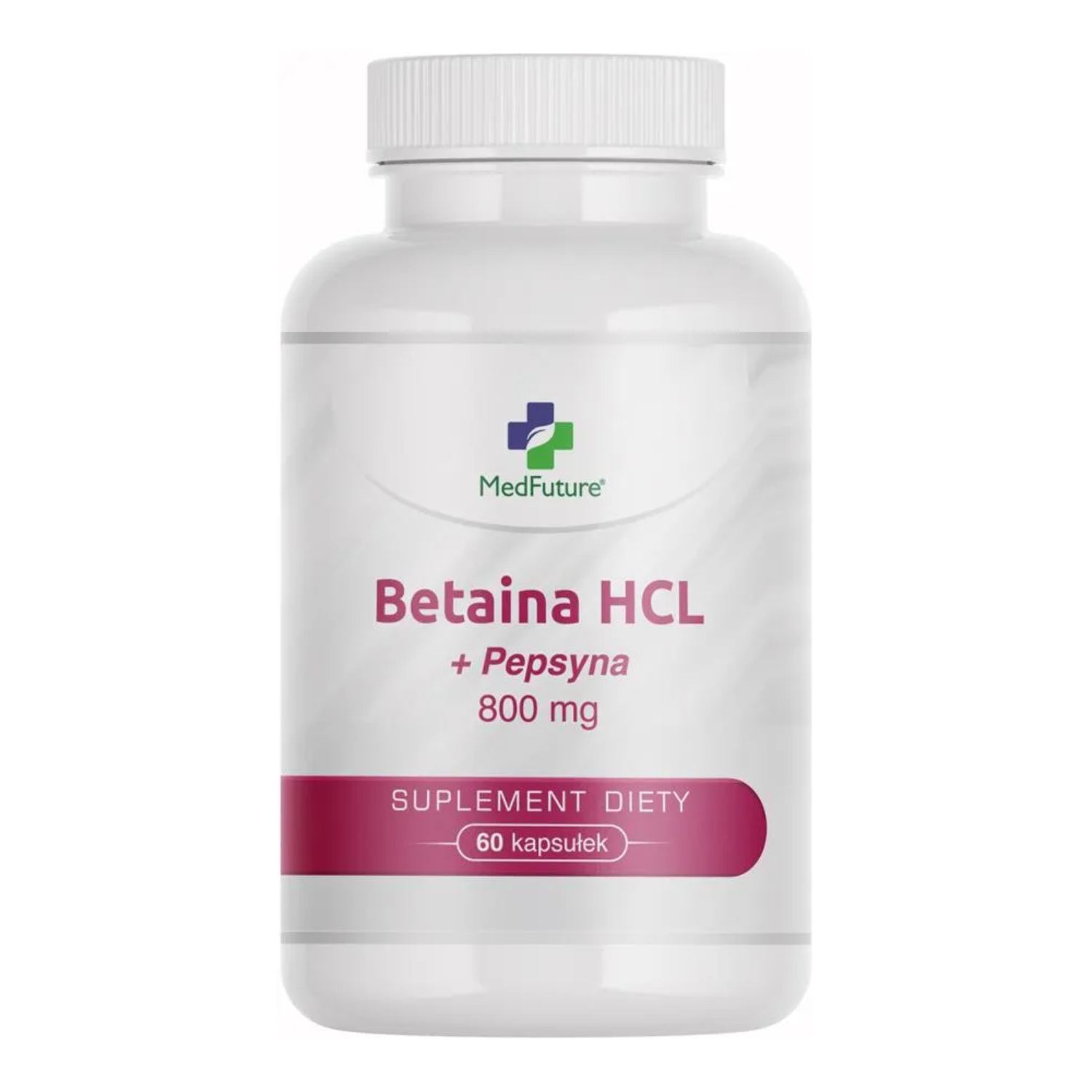 Medfuture pureline betaina hcl + pepsyna 800 mg, 60 kapsułek (data ważności: 28.02.2026)