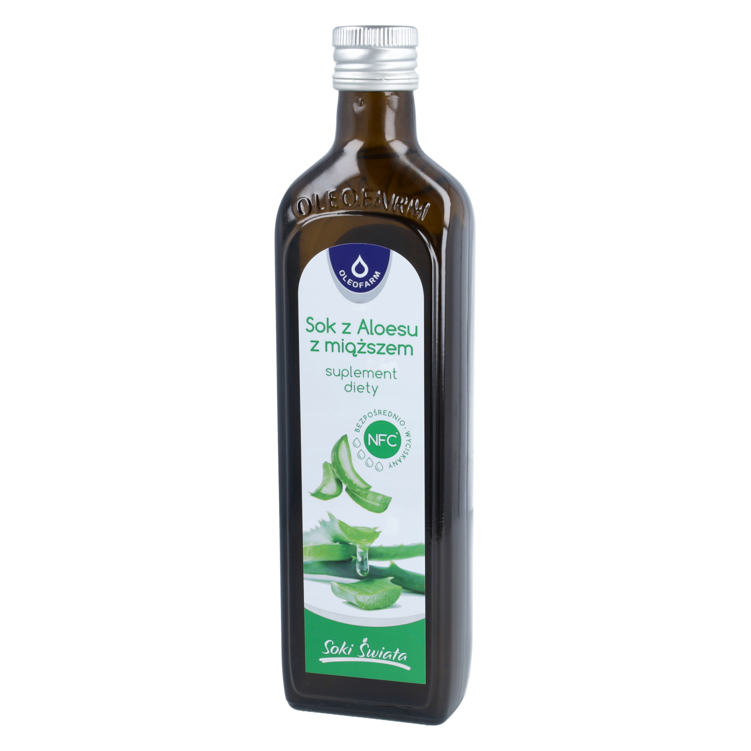 Oleofarm - sok z aloesu z miąższem, 500 ml