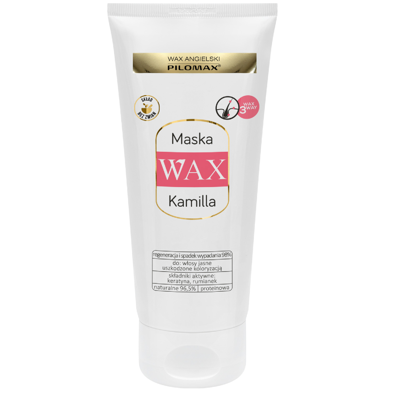 Wax pilomax - colourcare kamilla, maska regenerująca do włosów farbowanych jasnych, 200 ml (data ważności: 31.12.2025)