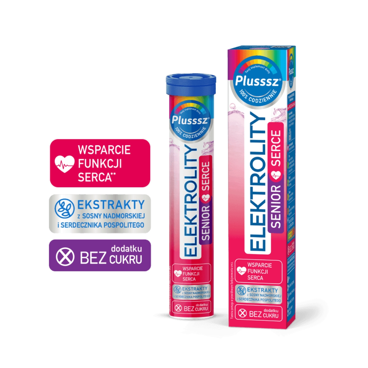 Plusssz elektrolity senior serce, 24 tabletki musujące