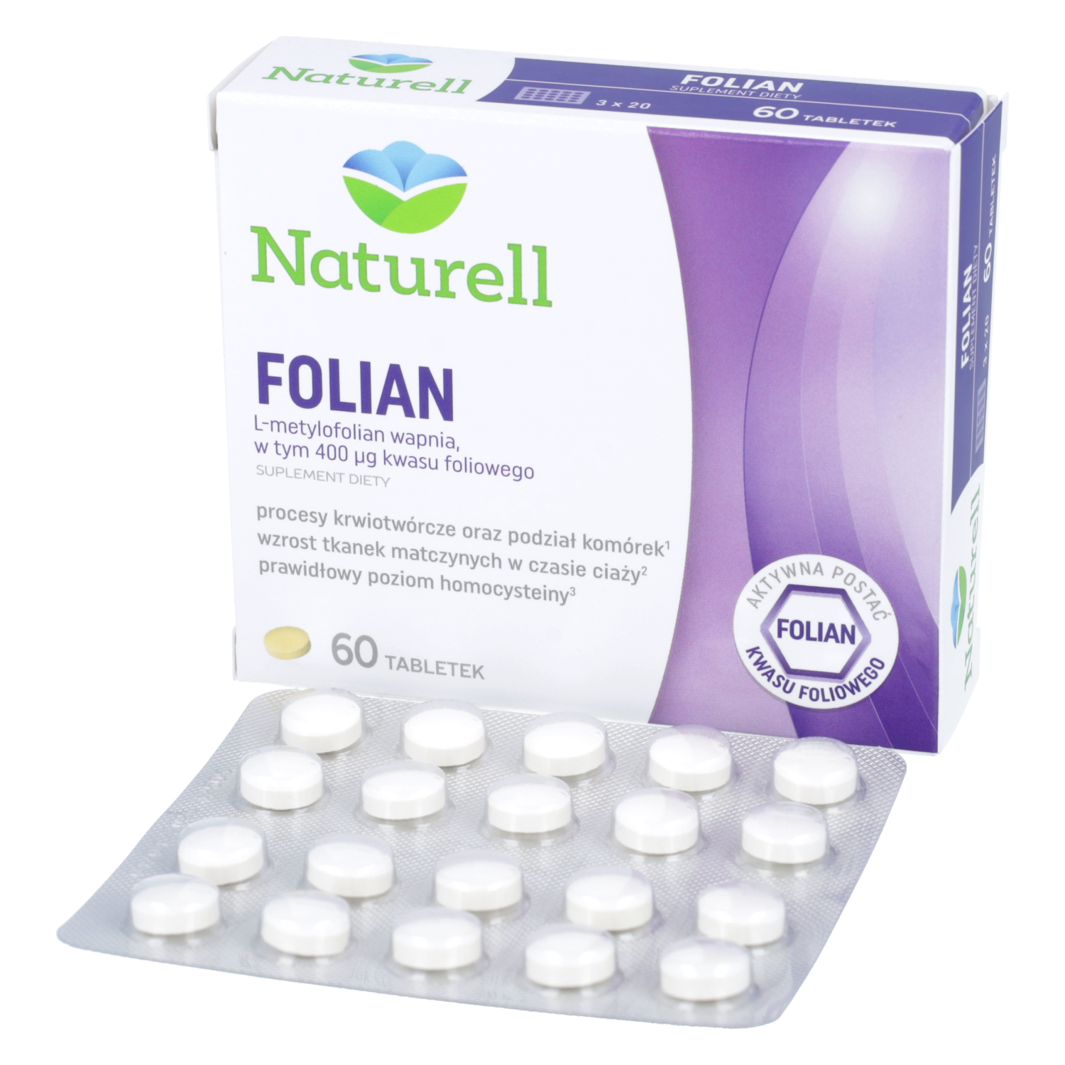 Naturell folian, 60 tabletek