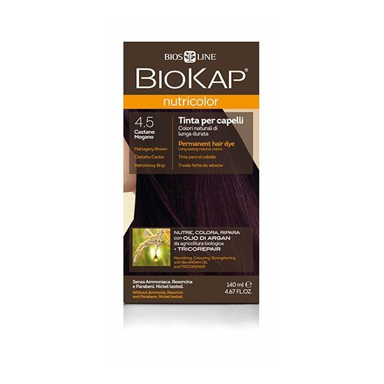 Biokap nutricolor - farba do włosów, 4.5 mahoniowy brąz, 140 ml (data ważności: 25.01.2026)