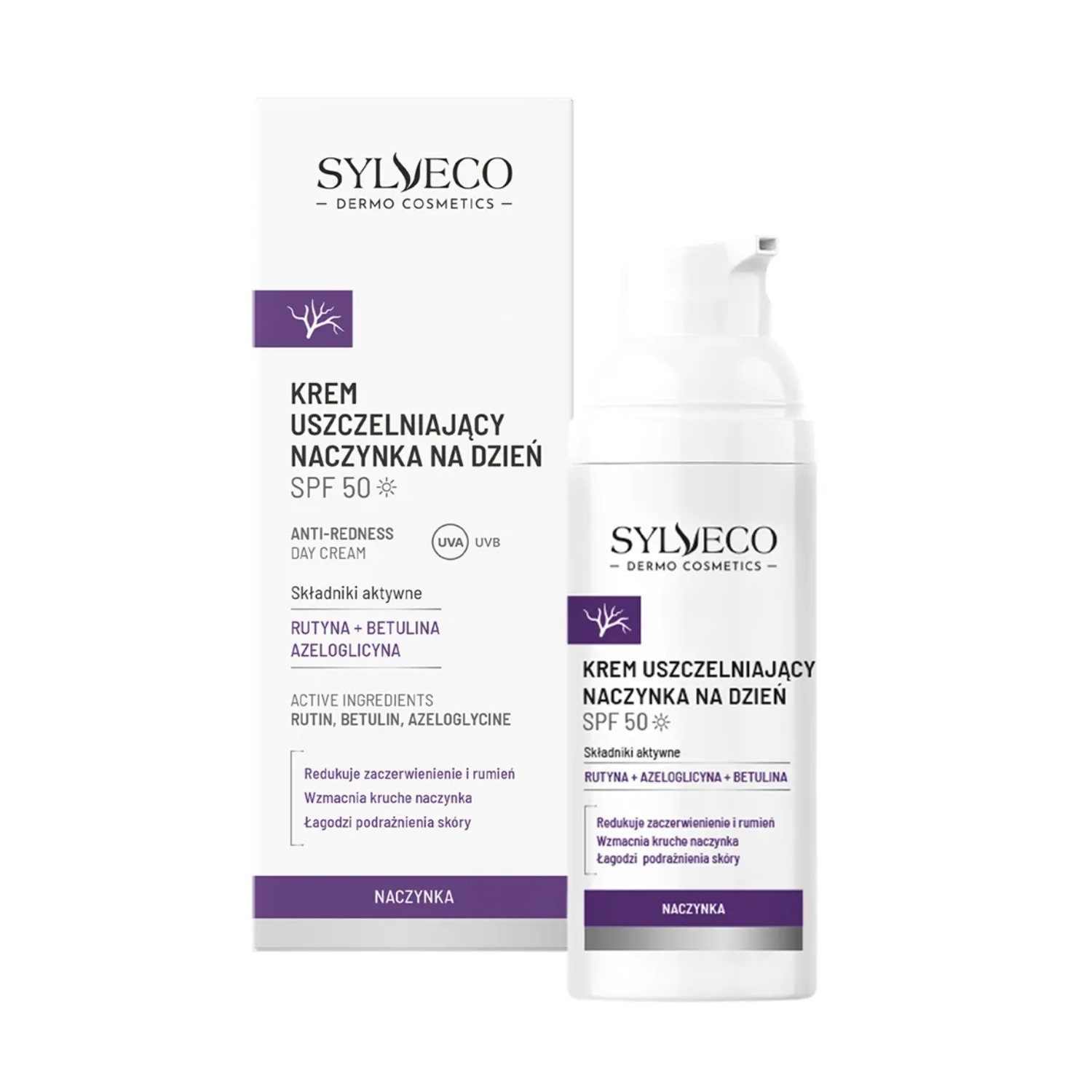 Sylveco dermo, naczynka, krem uszczelniający naczynka na dzień, spf 50, 50 ml (data ważności: 28.02.2026)