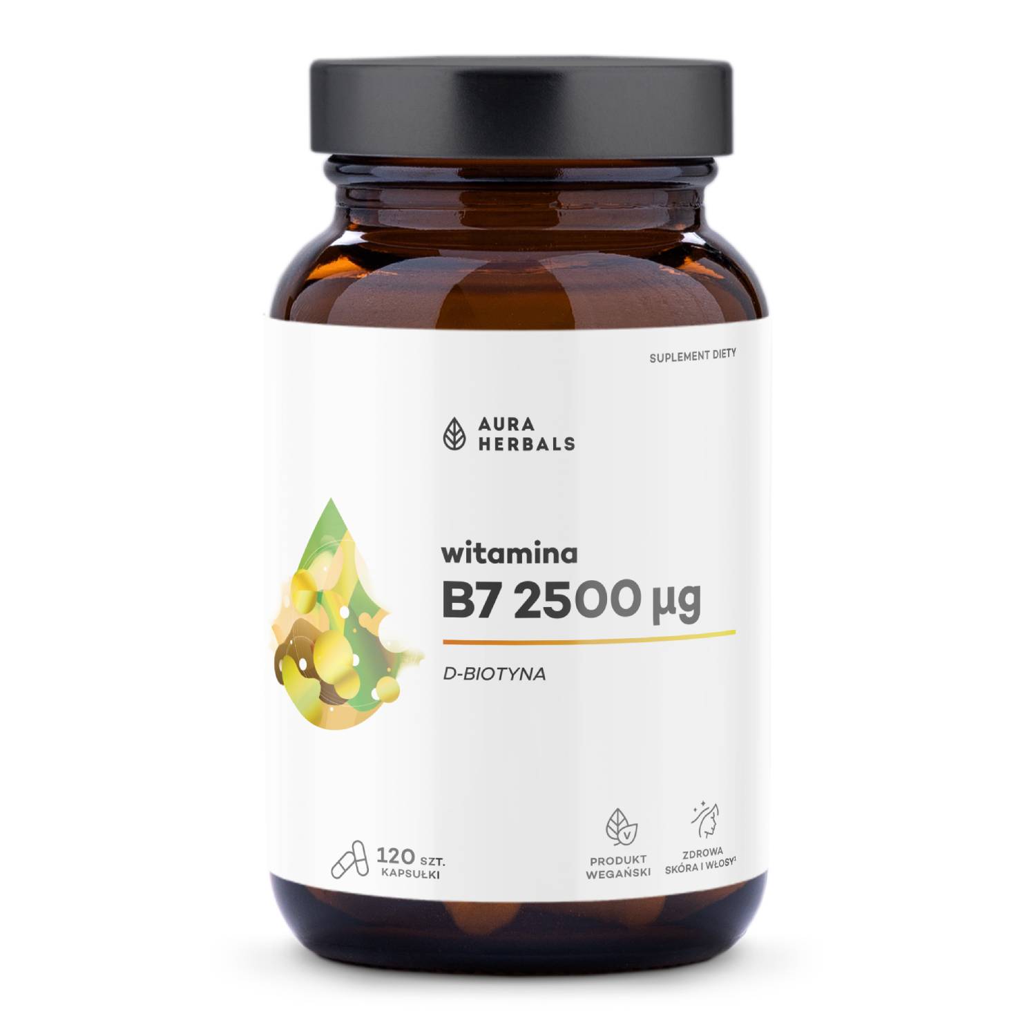 Aura herbals, witamina b7 2500 mcg, 120 kapsułek