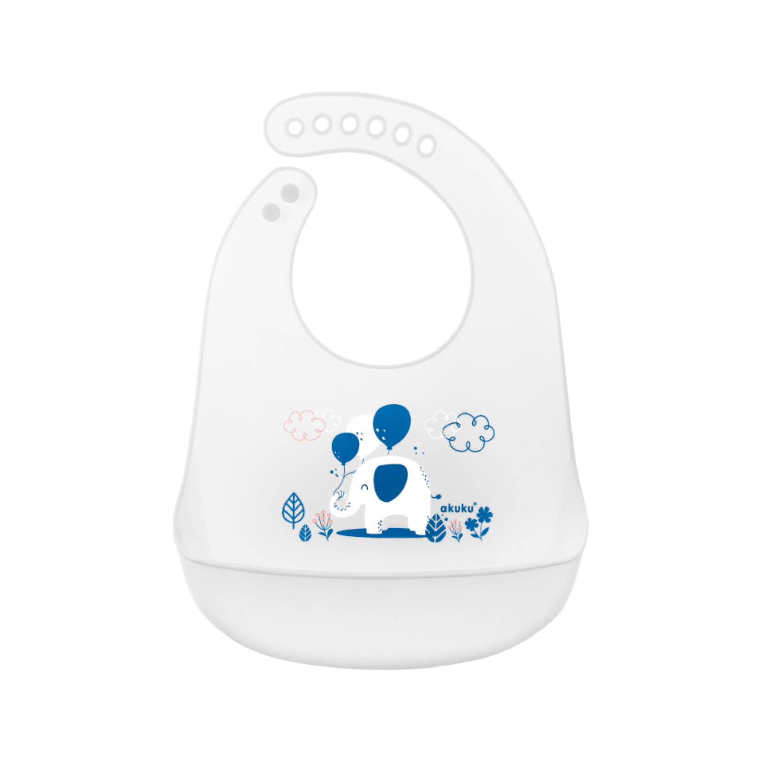 Akuku - śliniak silikonowy, słoń, a0506, 1 sztuka