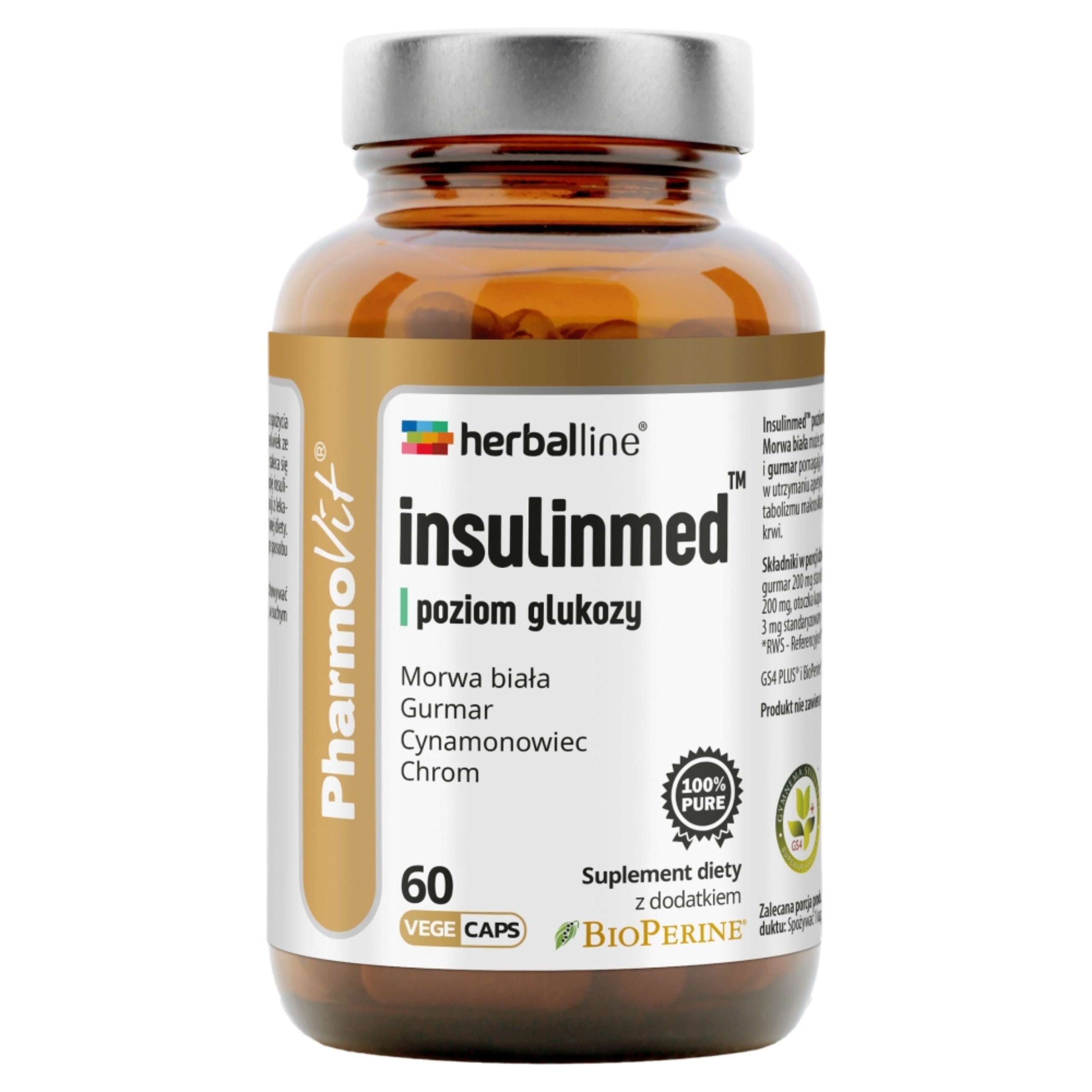 Pharmovit herballine insulinmed poziom glukozy, 60 kapsułek roślinnych