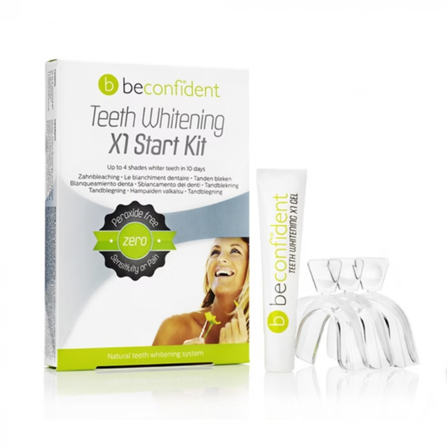 Beconfident - teeth whitening x1 start kit zestaw startowy do wybielania zębów, 10 ml