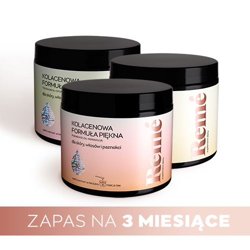 Zestaw: reme - kolagenowa formuła piękna - zdrowie skóry, włosów i paznokci, mix 3 smaków, 3 x 150 g