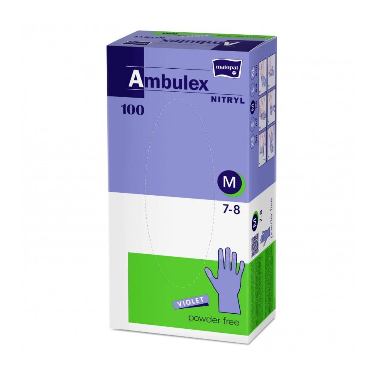 Ambulex nitryl - rękawiczki nitrylowe m, jednorazowe, fioletowe, 100 sztuk