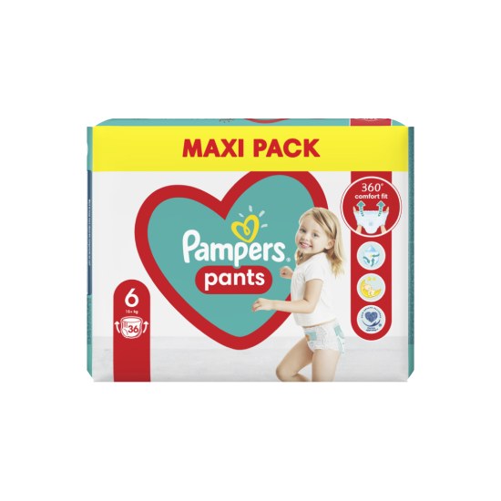 Pampers pants - pieluchomajtki jednorazowe, rozmiar 6, 36 sztuk