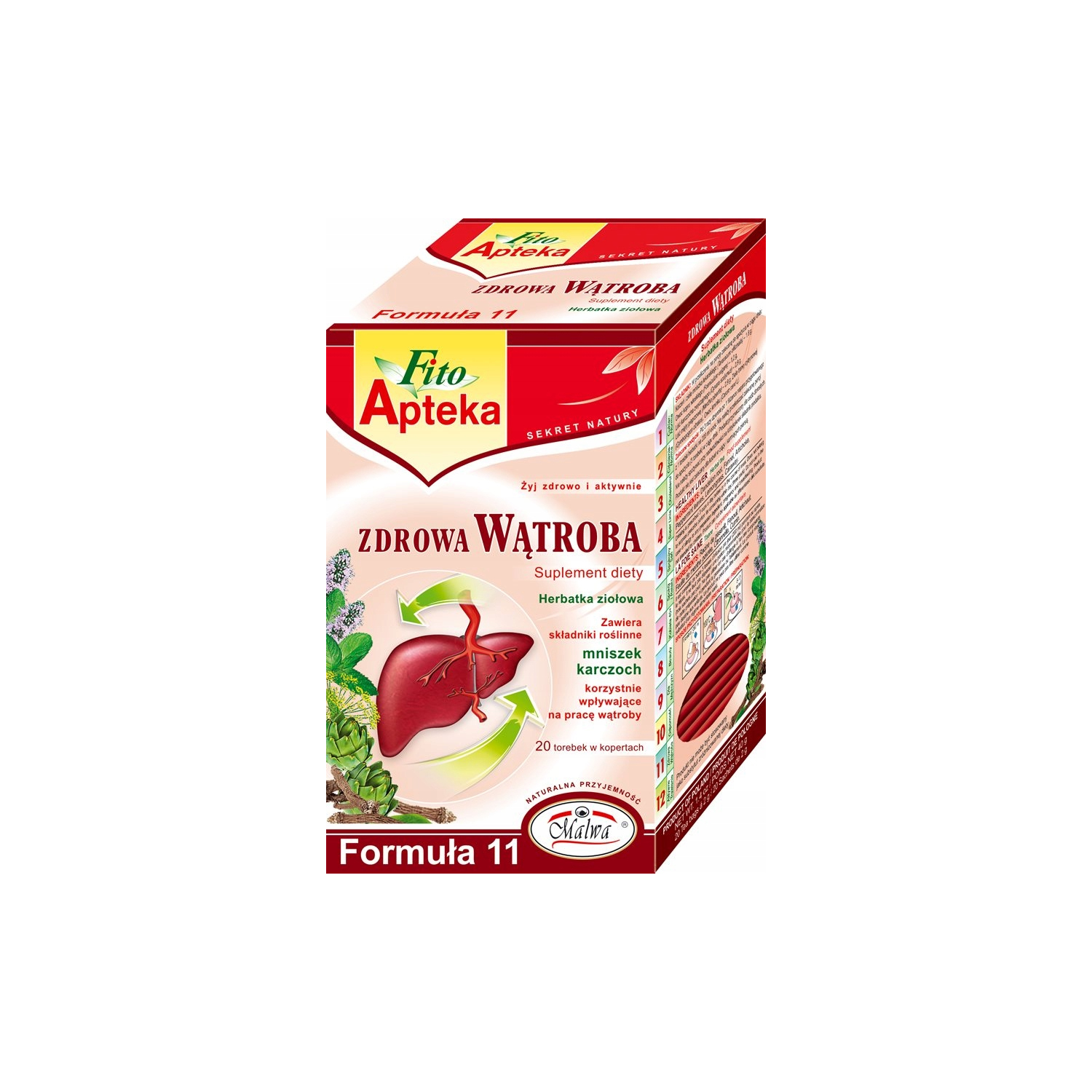 Malwa zdrowa wątroba, formuła 11, zioła, 20 torebek