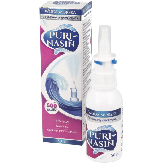 Puri-nasin - oczyszczanie nosa, izotoniczny roztwór wody morskiej, 50 ml