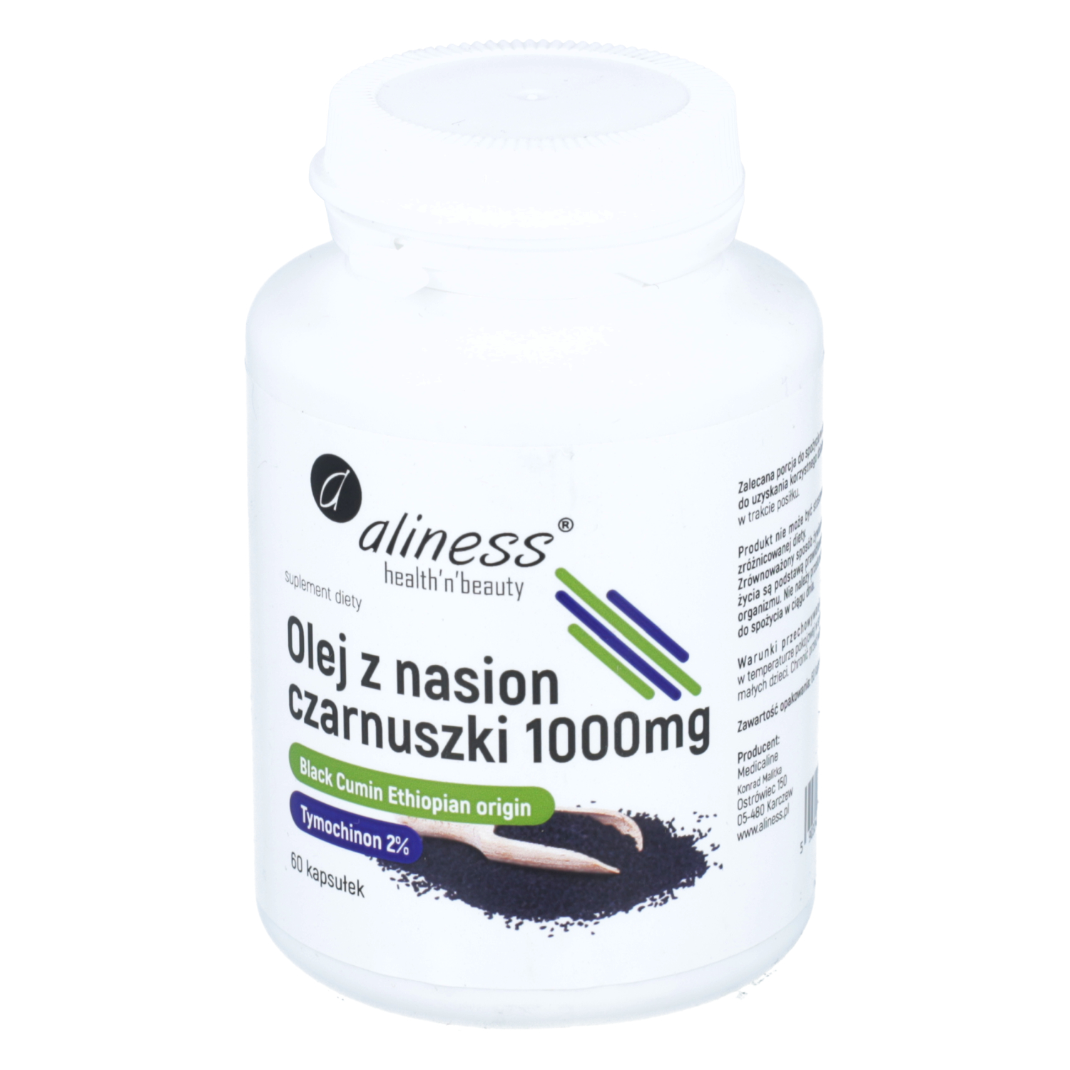 Aliness, olej z nasion czarnuszki - 1000 mg, 60 kapsułek
