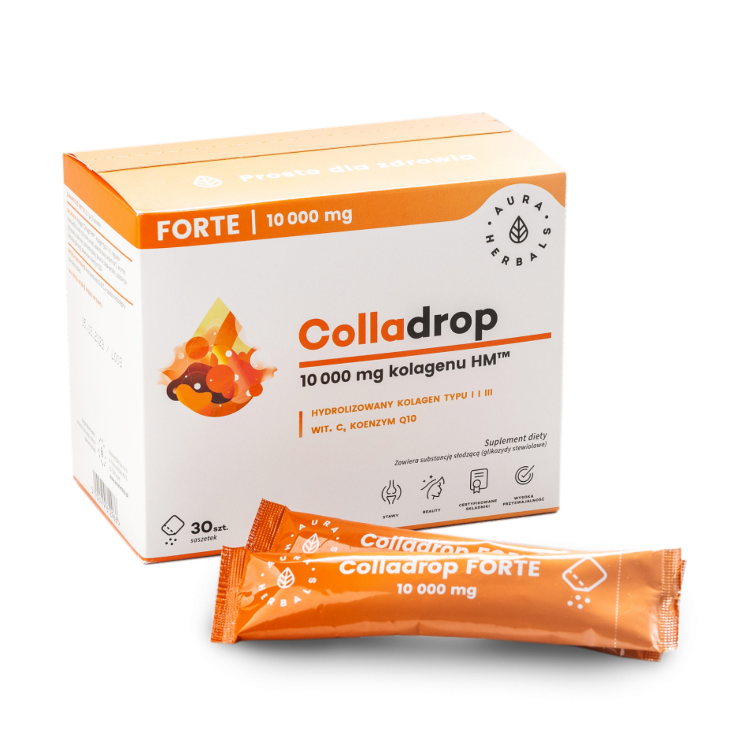 Aura herbals colladrop forte, 30 saszetek