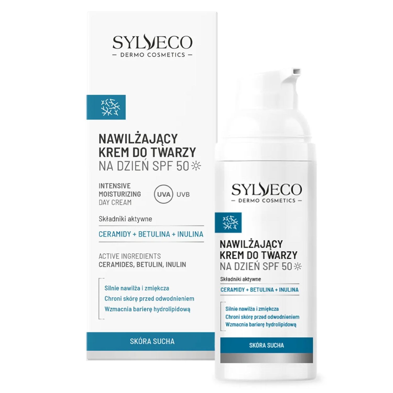 Sylveco dermo - krem nawilżający dla skóry suchej spf50, 50 ml