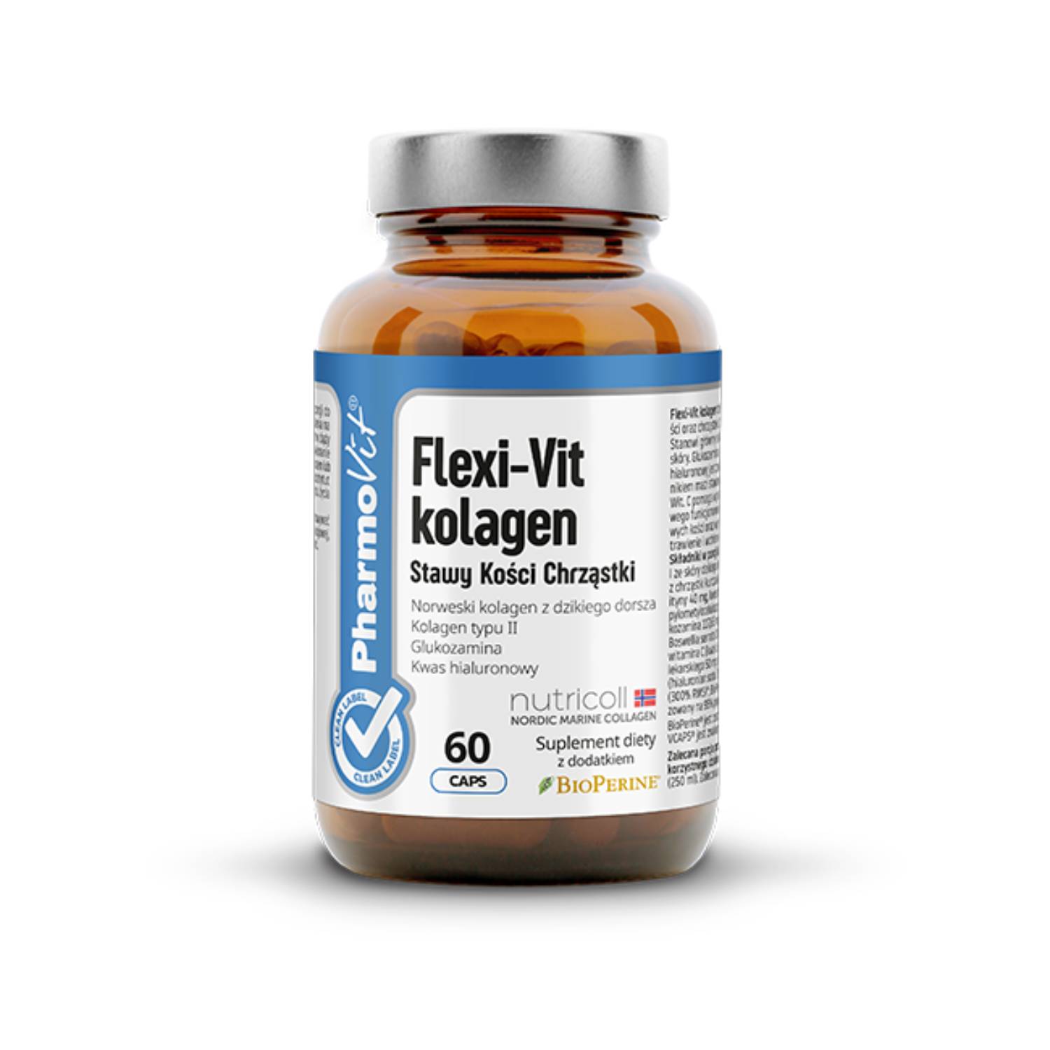 Pharmovit flexi-vit kolagen, stawy, kości, chrząstki, 60 kapsułek