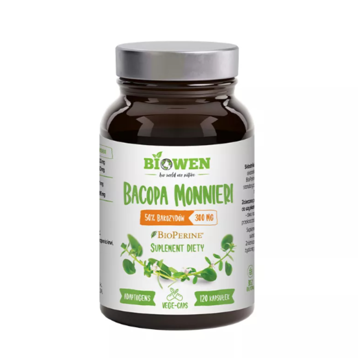Biowen - bio bacopa monnieri na pamięć i koncentracje, 300 mg, 120 kapsułek