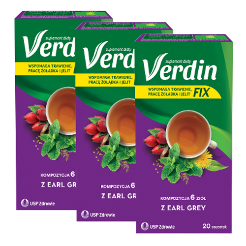 Zestaw: 3 x verdin fix z earl grey, 20 saszetek