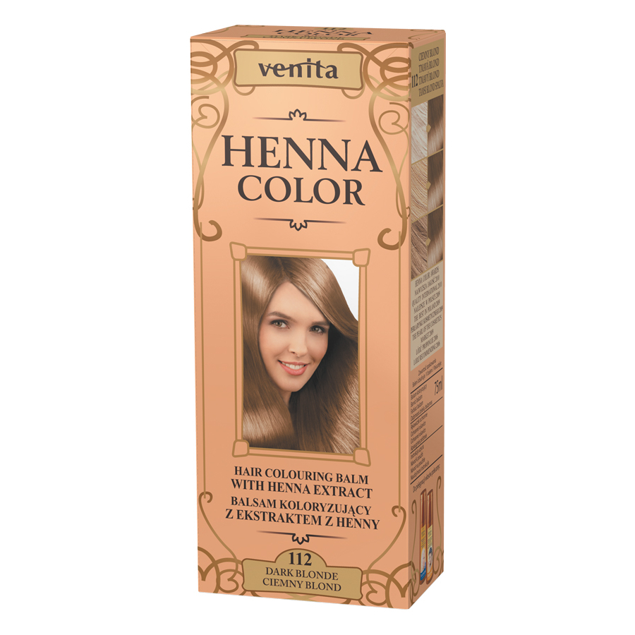 Venita henna color - balsam koloryzujący z ekstraktem z henny, 112 ciemny blond, 75 ml (data ważności: 28.02.2026)