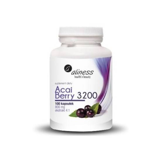 Aliness - acai berry 3200, 800 mg ekstraktu z owoców acai, 100 kapsułek