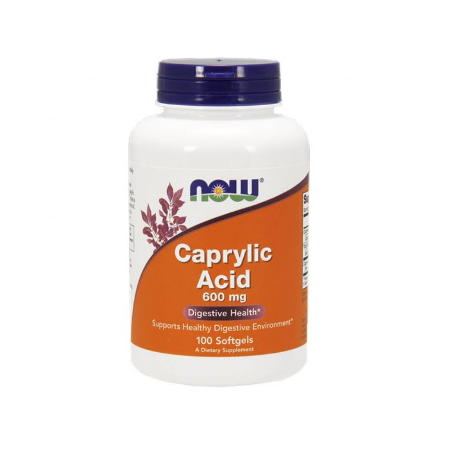 Now foods, caprylic acid 600 mg, 100 kapsułek