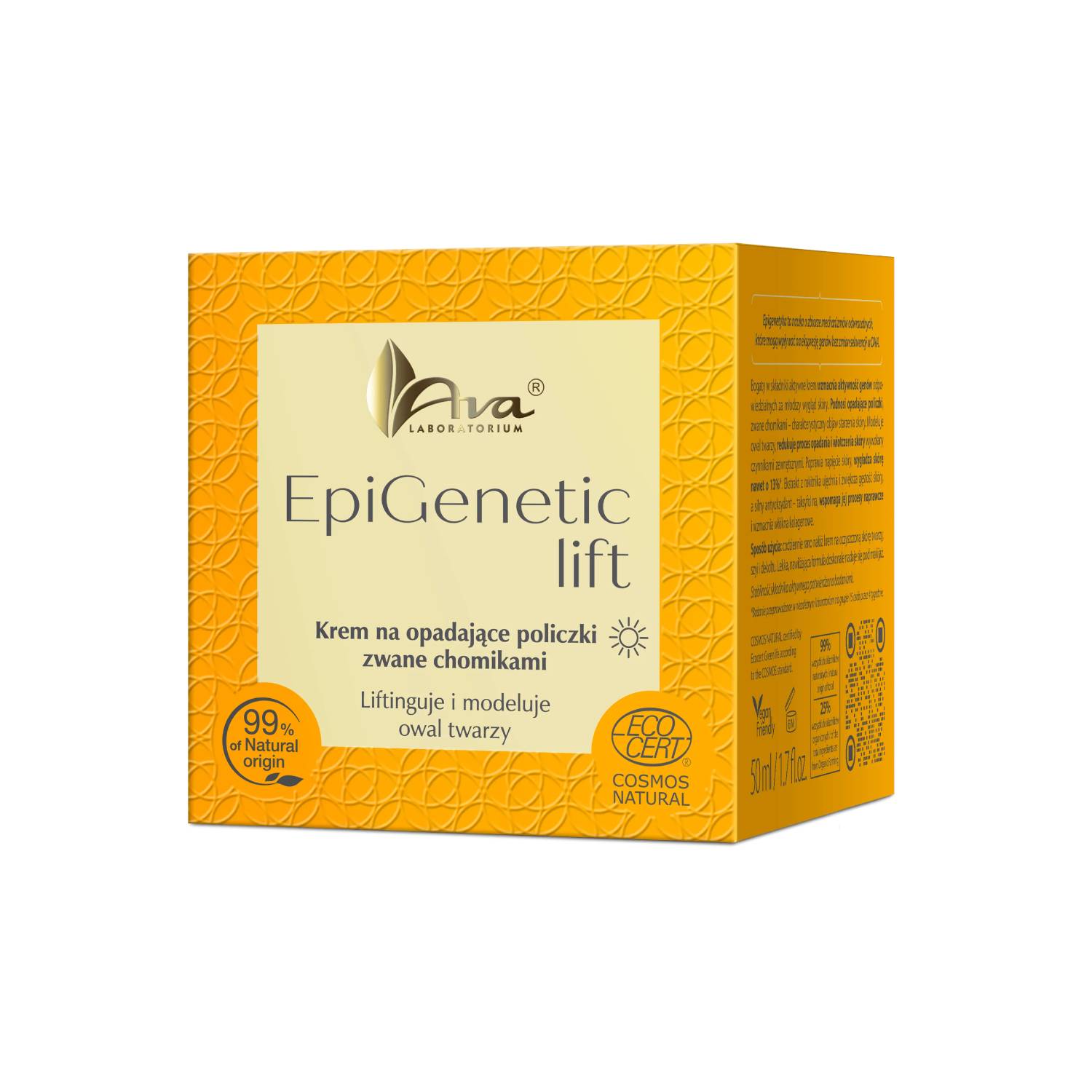 Ava epigenetic lift - krem na opadające policzki zwane chomikami, na dzień, 50 ml