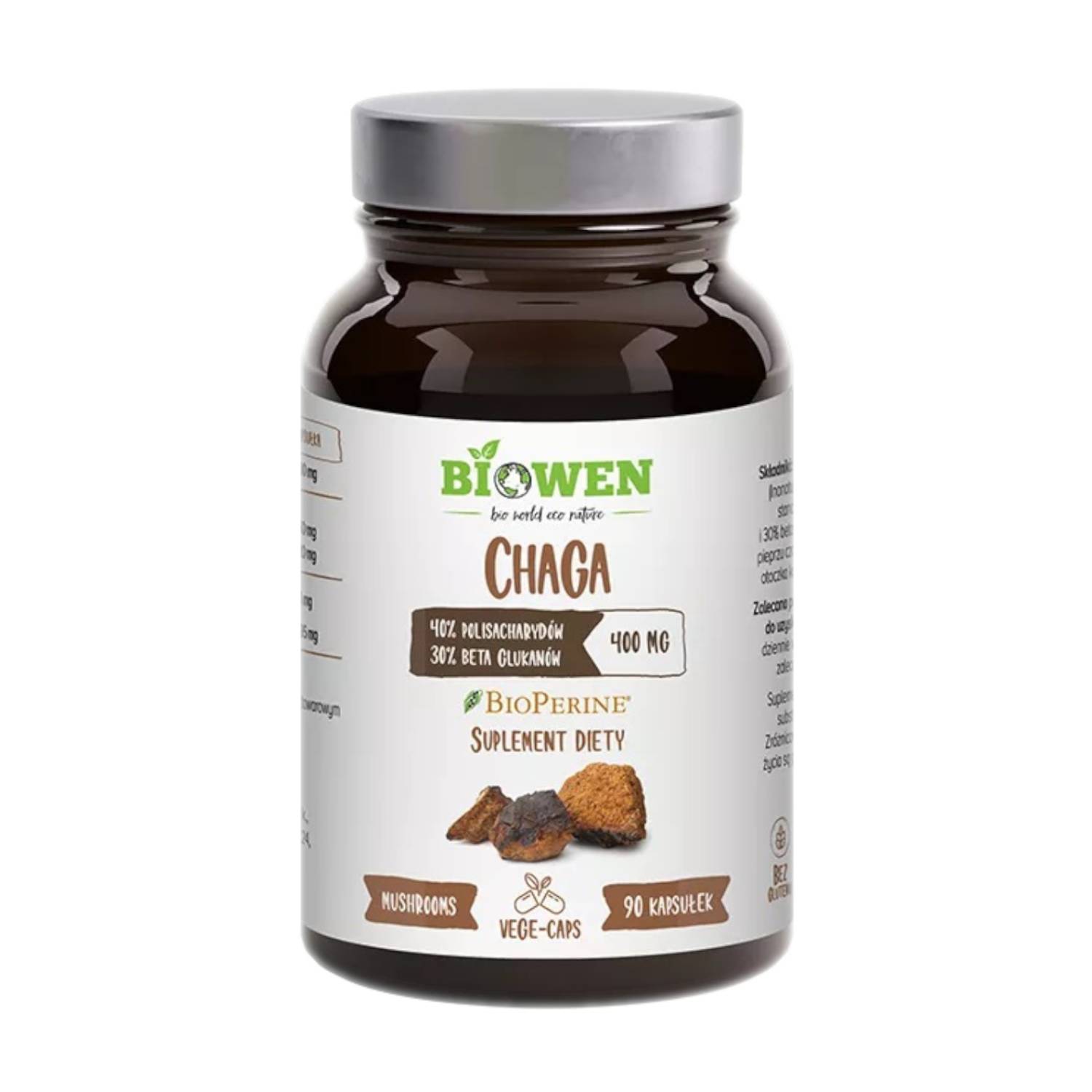 Biowen chaga 400 mg, 90 kapsułek