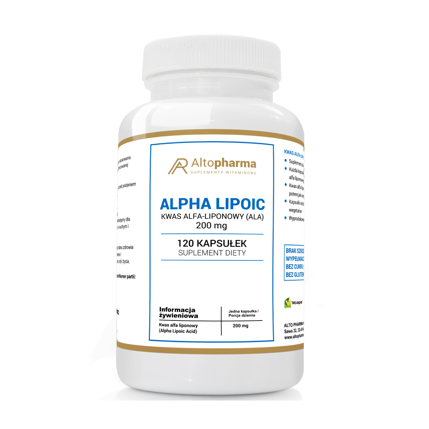 Alto pharma kwas alfa liponowy, 120 kapsułek