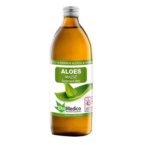 Ekamedica aloes 99,8% - sok z aloesu z miąższem, 500 ml