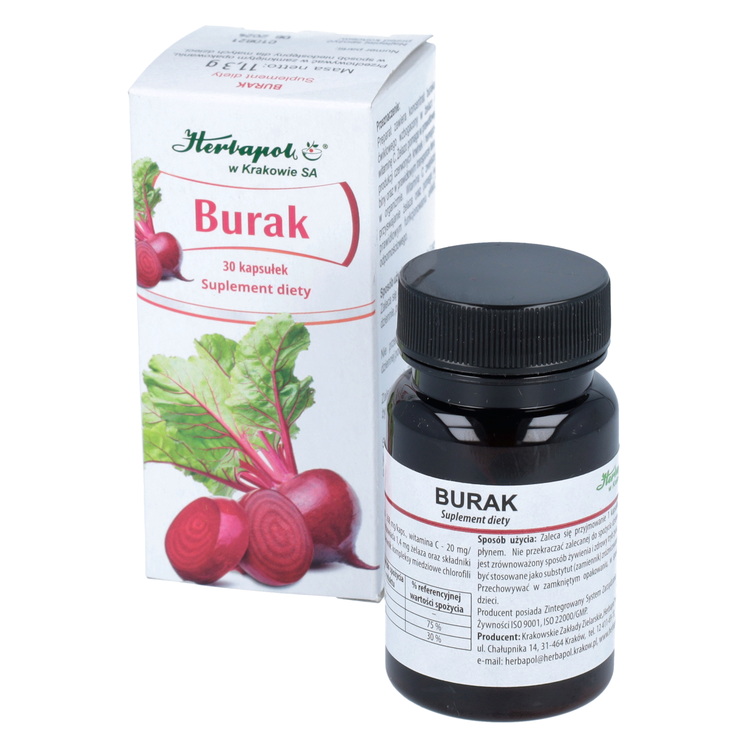 Herbapol kraków burak, 30 kapsułek