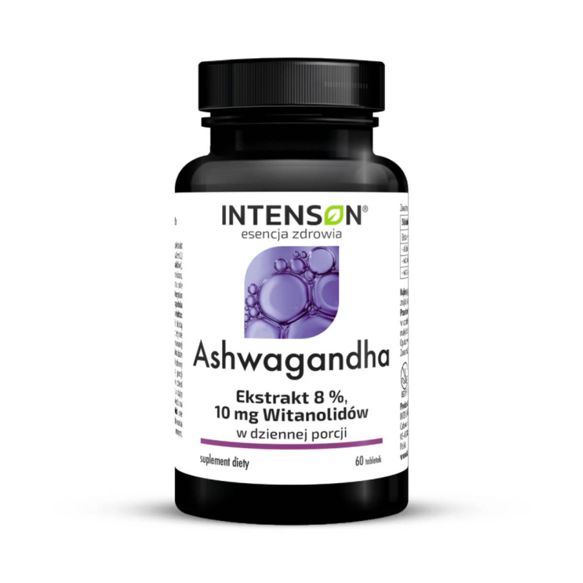 Intenson ashwagandha ekstrakt 8%, 10mg witanolidów, 60 tabletek