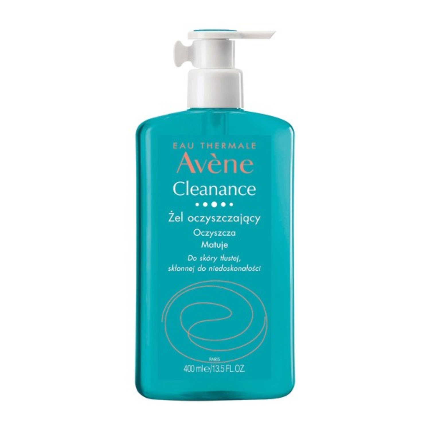 Avene cleanance - żel oczyszczający do twarzy dla skóry tłustej, skłonnej do niedoskonałości, 400 ml