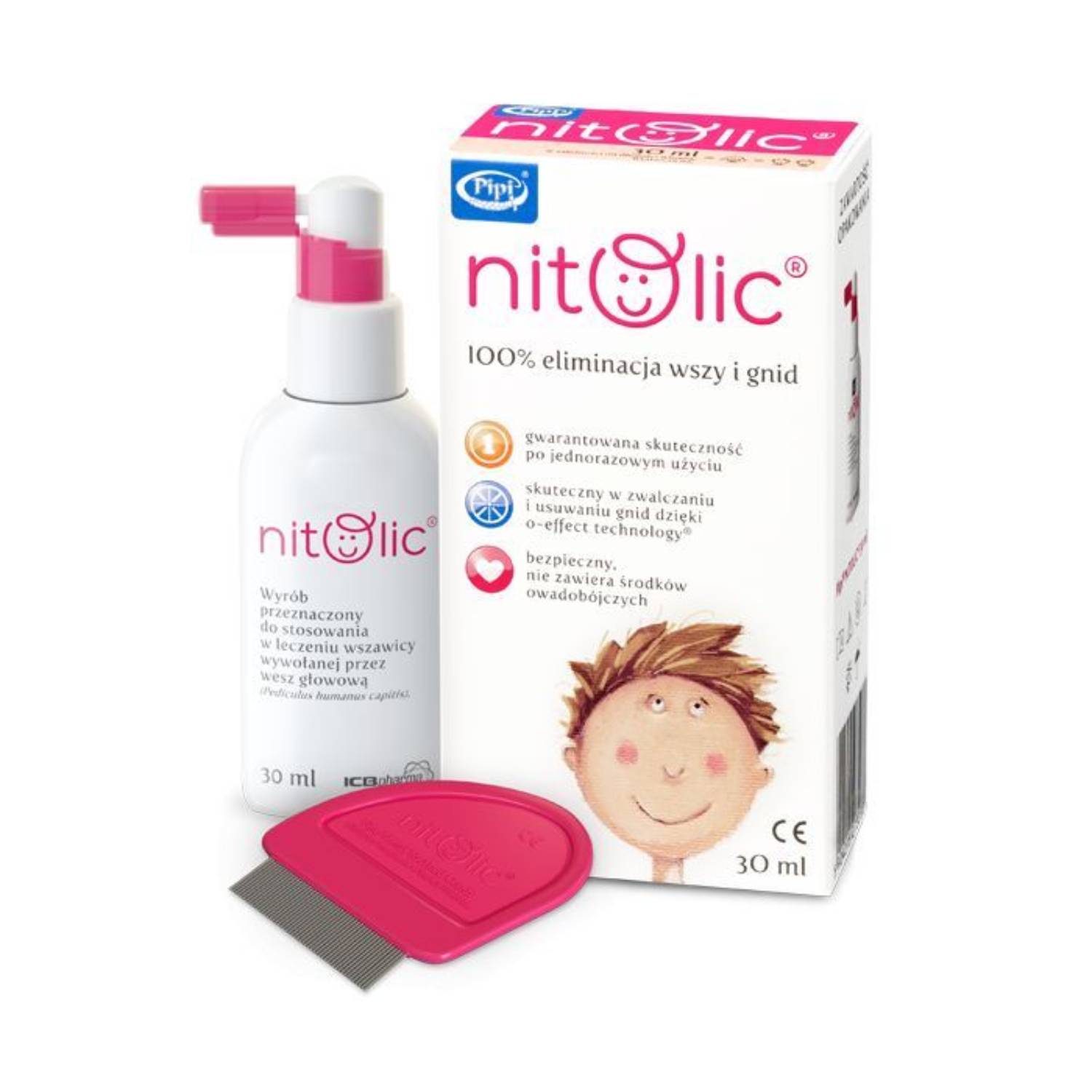 Pipi nitolic - spray do stosowania w leczeniu wszawicy, 30 ml + grzebień