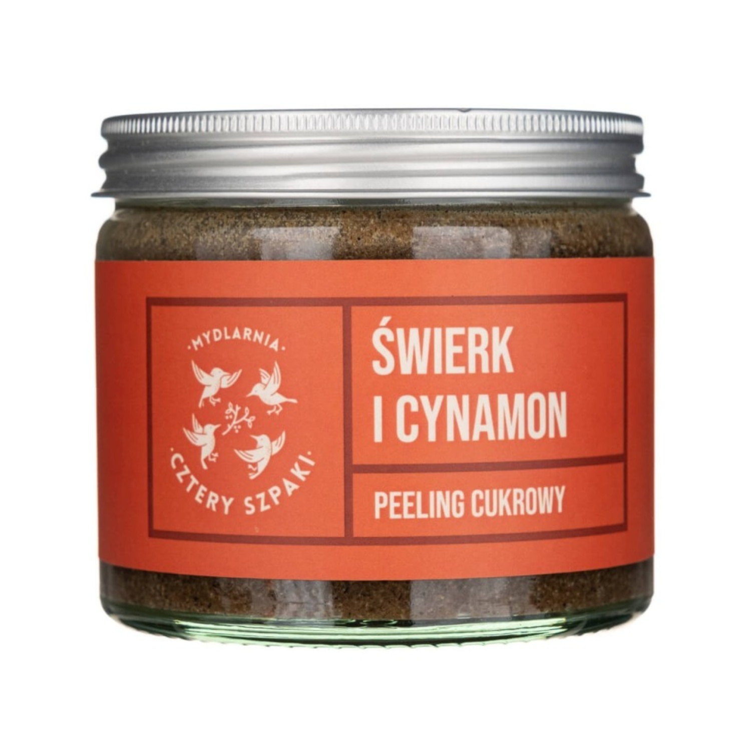 Cztery szpaki - peeling cukrowy do ciała, świerk i cynamon, 250 ml