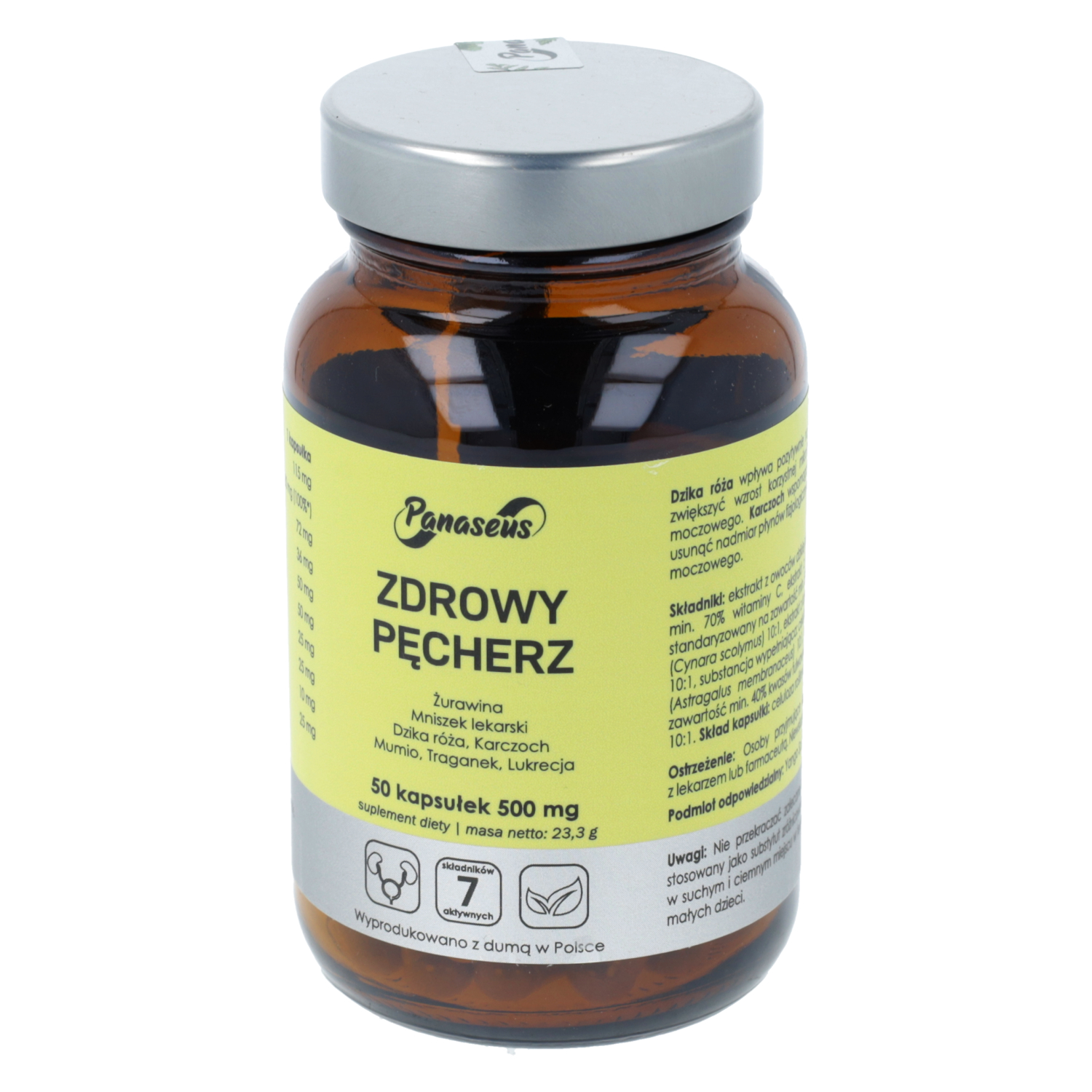 Panaseus zdrowy pęcherz, 50 kapsułek